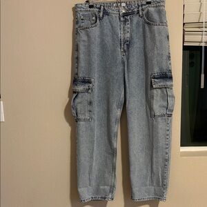 Casual Blue Denim Cargo Jeans for Men